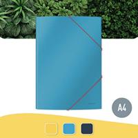 Leitz Cosy elastomap met 3 kleppen, uit karton, ft A4, blauw - thumbnail