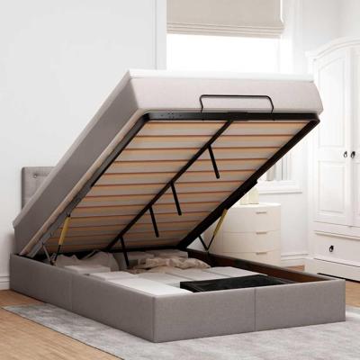 Ottoman bed met matras en LED's 120x200cm stof taupe