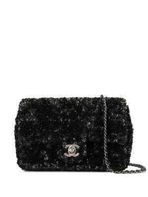 Chanel Pre-Owned Spangle single chain shoulder bag - Black