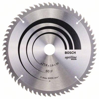 Bosch Professional Cirkelzaagblad voor Hout | PRO Wood | Ø 254mm Asgat 30mm 60T - 2608640444