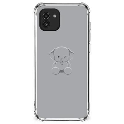 Samsung Galaxy A03 Stevig | Bumper Hoesje | Grijs Baby Olifant Samsung Galaxy A03 Stevig | Bumper Hoesje | Grijs Baby Olifant