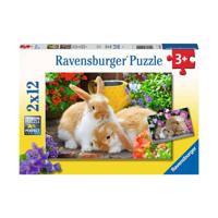Ravensburger puzzel Knuffeltijd 2x12 stukjes - thumbnail