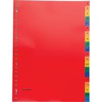 Pergamy tabbladen, ft A4, 23-gaatsperforatie, PP, geassorteerde kleuren, A-Z - thumbnail