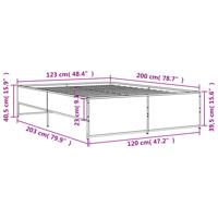 Bedframe LED bewerkt hout metaal zwart 140x190 cm - thumbnail