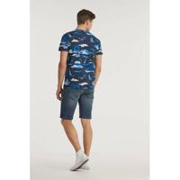 Cars T-shirt met all over print blauw/grijs - thumbnail