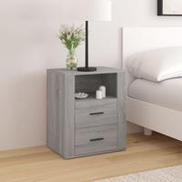 Nachtkastje 50x36x60 cm bewerkt hout grijs sonoma eikenkleurig - thumbnail