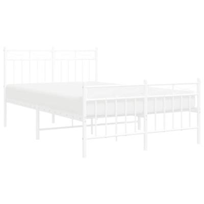 Bedframe met hoofd- en voeteneinde metaal wit 120 x 190 cm - thumbnail