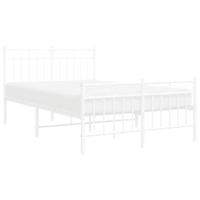 Bedframe met hoofd- en voeteneinde metaal wit 120 x 190 cm - thumbnail