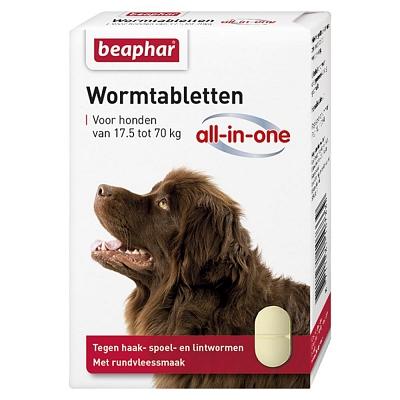 Beaphar Wormmiddel all-in-one (17,5 - 70 kg) hond 4 tabletten