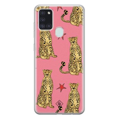 Samsung Galaxy A21s siliconen hoesje - The pink leopard