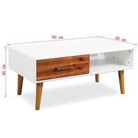 Salontafel 90x50x40 cm massief acaciahout - thumbnail