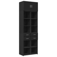 Opbergkast 70x42,5x225 cm bewerkt hout zwart - thumbnail