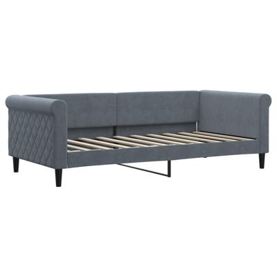 Slaapbank met matras 100x200 cm fluweel donkergroen - thumbnail