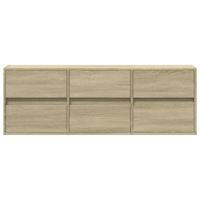 Tv-wandmeubel met LED-verlichting 130x31x45 cm sonoma eiken - thumbnail