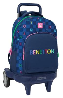 Schoolrugzak Benetton Damero Marineblauw 33 x 45 x 22 cm