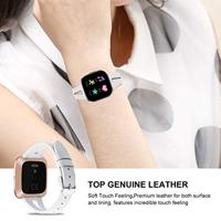 Fitbit Versa 1 / 2 & Lite bandje TPU leer - Wit - thumbnail