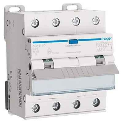 Hager ADX416D Aardlekschakelaar/zekeringautomaat 4-polig 16 A 0.03 A 400 V