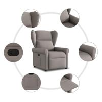 Fauteuil verstelbaar stof taupe - thumbnail