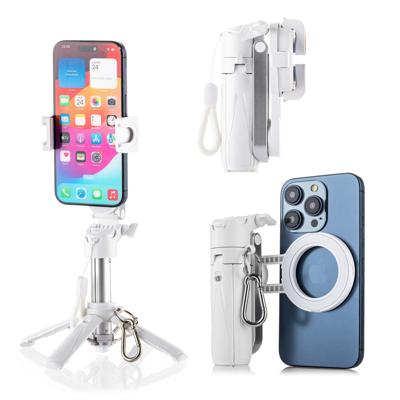 MOJOGEAR TS2 6-in-1 Mini Selfiestick Statief & Grip voor telefoon Magnetisch - Wit