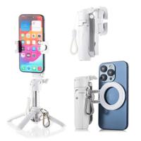 MOJOGEAR TS2 6-in-1 Mini Selfiestick Statief & Grip voor telefoon Magnetisch - Wit - thumbnail