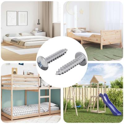 VidaXL Houten schroeven 2 pcs zilver m4 x 20 mm staal