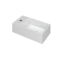 INK - Fontein Polystone Links met Kraangat - 360x180x90 mm - Glans Wit - thumbnail
