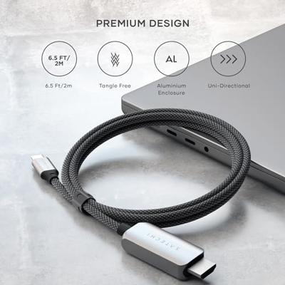 Satechi ST-YH8KCM USB-C-displaykabel USB-C / HDMI Aansluitkabel HDMI-A-stekker, USB-C stekker 1.96 m Grijs, Zwart 8K UHD Satechi ST-YH8KCM USB-C-displaykabel USB-C / HDMI Aansluitkabel HDMI-A-stekker, USB-C stekker 1.96 m Grijs, Zwart 8K UHD