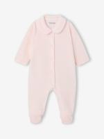 Set van 2 geribd fluwelen babyslaappakjes met opening voor rozen - thumbnail