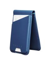 Mujjo Magsafe lederen card portomonee stand - Monaco Blue - thumbnail
