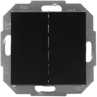 KOPP - Wisselschakelaar Wissel/Wissel - Athenis HK07 - Inbouw - 1-voudig Dubbel Schakelaar - Mat Zwart