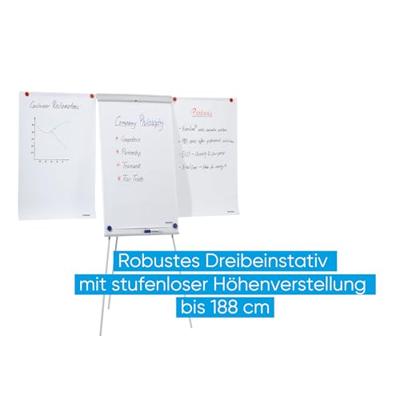 Franken Flipchart X-tra! Line® Standard Plus (b x h) 68 cm x 105 cm Lichtgrijs Incl. opbergbakje, Incl. papierhouder, Afwisbaar, In hoogte verstelbaar,