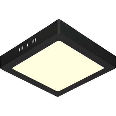 Vierkant LED Paneel 30x30cm - 24W - Warm Wit 3000K - Mat Zwart - Opbouw