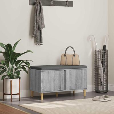 Halbank met kussen met opslag Grijs Sonoma 60 x 38 x 46 cm