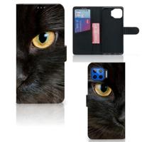Motorola Moto G 5G Plus | Telefoonhoesje | Met pasjeshouder | Zwarte Kat - thumbnail