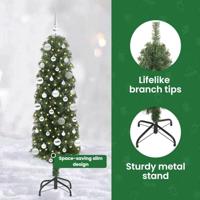 VidaXL Kunstkerstboom groen 150 cm pvc en staal en kunststof - thumbnail