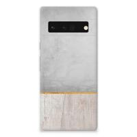 Google Pixel 6 Pro | Bumper Hoesje | Wood Concrete - thumbnail