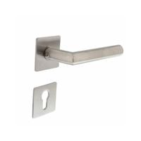 Intersteel Deurkruk Hoek 90° op vierkant magneetrozet met profielcilinderrozetten - RVS - thumbnail