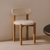 Kave Home Eetkamerstoel 'Nebai' Bouclé, kleur Wit - thumbnail