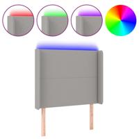 Hoofdbord LED 83x16x78/88 cm stof lichtgrijs - thumbnail