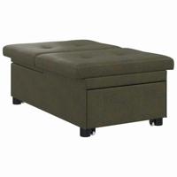 Slaapbank Leger groen 67 x 194 x 38 cm Faux suede leer - thumbnail