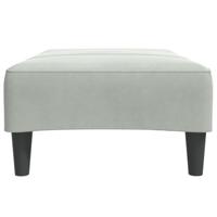 Voetenbank 77x55x31 cm fluweel lichtgrijs - thumbnail