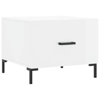 Salontafel 50x50x40 cm bewerkt hout hoogglans wit