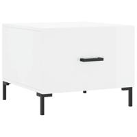 Salontafel 50x50x40 cm bewerkt hout hoogglans wit - thumbnail