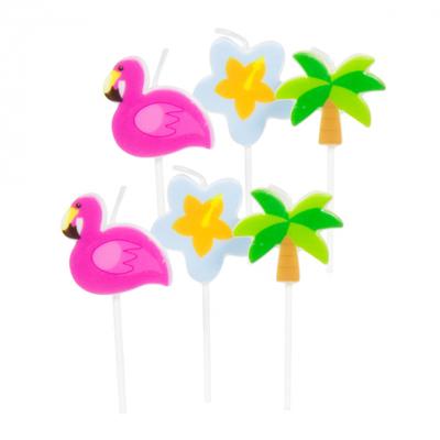 Folat Tropical party kaarsen 7,5 cm set van 6 | 24 stuks
