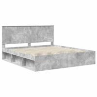 Bedframe met hoofdeinde Beton 180 x 200 cm Massief grenenhout - thumbnail