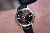 Seiko SRPJ17J1 Horloge Presage Automaat staal-leder zilverkleurig-bruin 39,5 mm - thumbnail