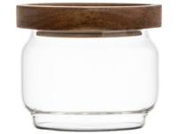Gusta voorraadpot glas/acacia 9x8,5cm - thumbnail