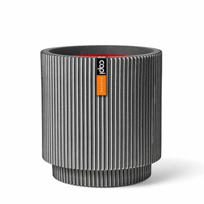 Capi Vaas Cilinder Groove Ø36cm Antraciet Capi Vaas Cilinder Groove Ø36cm Antraciet