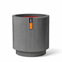 Capi Vaas Cilinder Groove Ø36cm Antraciet - thumbnail