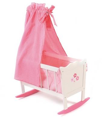 Houten Poppenwieg - Fiori Bianco